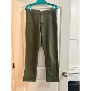 Ba&sh the lady‎ Olive Green  Pants Women Size 2 Kaki Button Fly Trousers